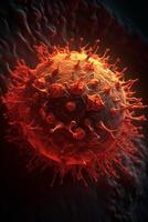 Exploring the Intricacies of Cellular Life A Mesmerizing 3D Illustration Showcasing the Microscopic World of Cancer Cells photo
