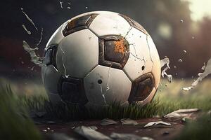 fútbol fútbol americano juego pelota 3d gráfico deporte ilustración ai generado foto