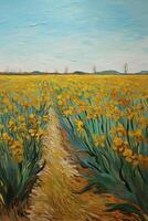 Fields of Gold A Spatula-Painted Display of Vibrant Yellow Narcissi photo