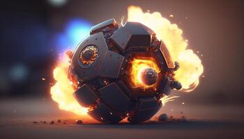 Explosive Blast Capturing the Moment of a Exploding Ball Bomb photo