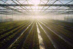 Intelligent Farming AI-Powered Greenhouse Concept Illustration photo
