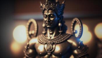 majestuoso retrato de vishnu, el Dios de proteccion y preservación ai generado foto