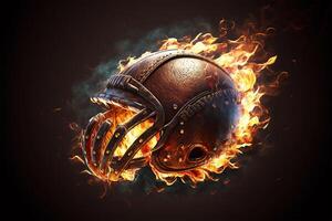 burning american football in flames Illustration photo