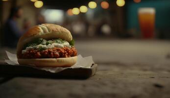 Delicious Vada Pav Iconic Indian Street Food AI generated photo