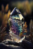 ilustración cristal claro hermosa piedra preciosa ai generado contenido foto