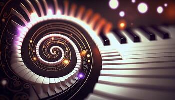 Musical Vortex An Abstract Composition of Piano Keys Representing Sound Waves photo