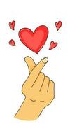 Gesture Fingers Heart and Love Vector Illustration