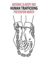 The concept of national slavery and human trafficking, female hands in chains. Illustration, vector. vector