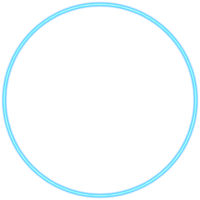 lysande neon cirkel för din dekoration. neon ljus, runda ram, tom Plats för text, ultraviolett spektrum, ringa symbol, halo. png