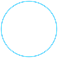 Glowing neon circle for your decoration. Neon light, round frame, blank space for text, ultraviolet spectrum, ring symbol, halo. png