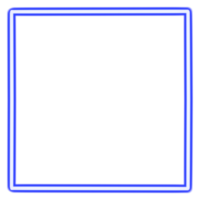 Glowing neon square for your decoration. Neon light, square frame, blank space for text, ultraviolet spectrum. png