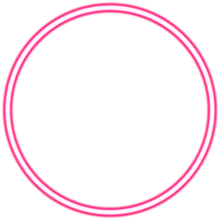 Glowing neon circle for your decoration. Neon light, round frame, blank space for text, ultraviolet spectrum, ring symbol, halo. png