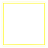 Glowing neon square for your decoration. Neon light, square frame, blank space for text, ultraviolet spectrum. png