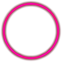 lysande neon cirkel för din dekoration. neon ljus, runda ram, tom Plats för text, ultraviolett spektrum, ringa symbol, halo. png