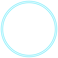 Glowing neon circle for your decoration. Neon light, round frame, blank space for text, ultraviolet spectrum, ring symbol, halo. png