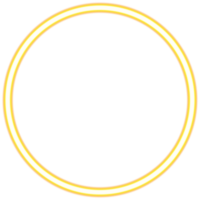 Glowing neon circle for your decoration. Neon light, round frame, blank space for text, ultraviolet spectrum, ring symbol, halo. png