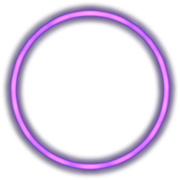 Glowing neon circle for your decoration. Neon light, round frame, blank space for text, ultraviolet spectrum, ring symbol, halo. png