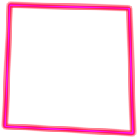 Glowing neon square for your decoration. Neon light, square frame, blank space for text, ultraviolet spectrum. png