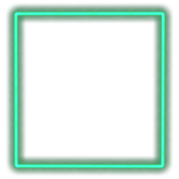 Glowing neon square for your decoration. Neon light, square frame, blank space for text, ultraviolet spectrum. png