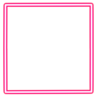 Glowing neon square for your decoration. Neon light, square frame, blank space for text, ultraviolet spectrum. png