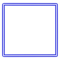 Glowing neon square for your decoration. Neon light, square frame, blank space for text, ultraviolet spectrum. png