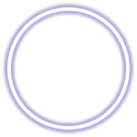 Glowing neon circle for your decoration. Neon light, round frame, blank space for text, ultraviolet spectrum, ring symbol, halo. png