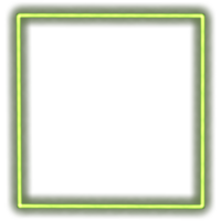 Glowing neon square for your decoration. Neon light, square frame, blank space for text, ultraviolet spectrum. png