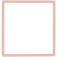 Glowing neon square for your decoration. Neon light, square frame, blank space for text, ultraviolet spectrum. png