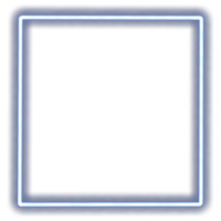 raggiante neon piazza per il tuo decorazione. neon luce, piazza telaio, vuoto spazio per testo, ultravioletto spettro. png