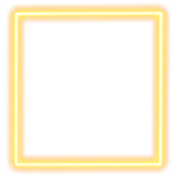 Glowing neon square for your decoration. Neon light, square frame, blank space for text, ultraviolet spectrum. png