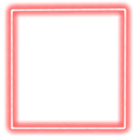 Glowing neon square for your decoration. Neon light, square frame, blank space for text, ultraviolet spectrum. png