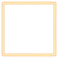 Glowing neon square for your decoration. Neon light, square frame, blank space for text, ultraviolet spectrum. png