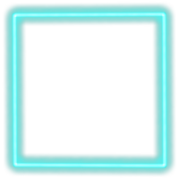 Glowing neon square for your decoration. Neon light, square frame, blank space for text, ultraviolet spectrum. png