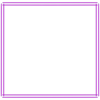 Glowing neon square for your decoration. Neon light, square frame, blank space for text, ultraviolet spectrum. png