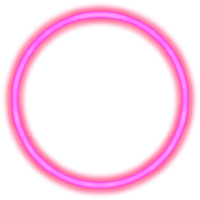 gloeiend neon cirkel voor uw decoratie. neon licht, ronde kader, blanco ruimte voor tekst, ultraviolet spectrum, ring symbool, halo. png