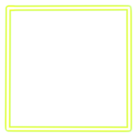 Glowing neon square for your decoration. Neon light, square frame, blank space for text, ultraviolet spectrum. png