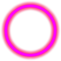 lysande neon cirkel för din dekoration. neon ljus, runda ram, tom Plats för text, ultraviolett spektrum, ringa symbol, halo. png