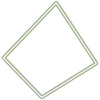 Glowing neon square for your decoration. Neon light, square frame, blank space for text, ultraviolet spectrum. png