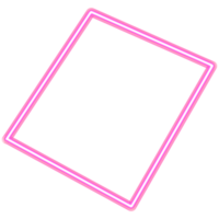 Glowing neon square for your decoration. Neon light, square frame, blank space for text, ultraviolet spectrum. png