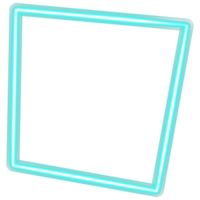 gloeiend neon plein voor uw decoratie. neon licht, plein kader, blanco ruimte voor tekst, ultraviolet spectrum. png