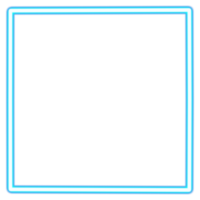 Glowing neon square for your decoration. Neon light, square frame, blank space for text, ultraviolet spectrum. png