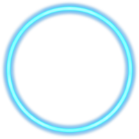 Glowing neon circle for your decoration. Neon light, round frame, blank space for text, ultraviolet spectrum, ring symbol, halo. png