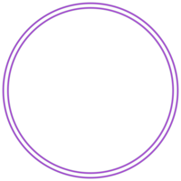 Glowing neon circle for your decoration. Neon light, round frame, blank space for text, ultraviolet spectrum, ring symbol, halo. png