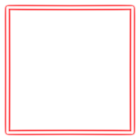 Glowing neon square for your decoration. Neon light, square frame, blank space for text, ultraviolet spectrum. png