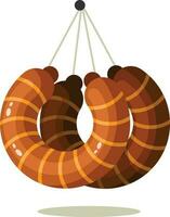 Sausage Bundle, Isolated Background. vector