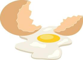 Cracked Egg, Isolated Background. vector