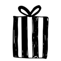 gift black doodle vector