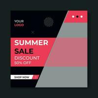Summer sale social media post template vector