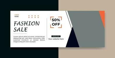 Fashion sale web banner template vector