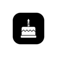 Birthday cake icon vector isolated on square background